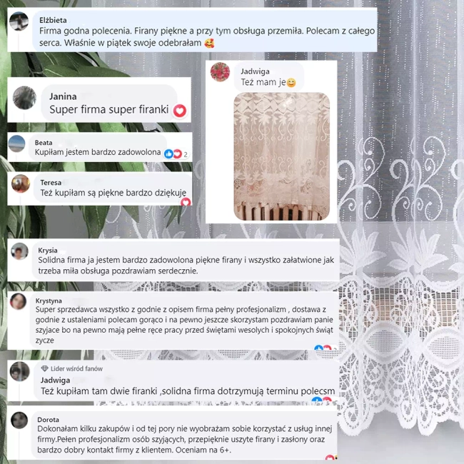 firana na wymiar żakardowa długa lub krótka FANTAZJA